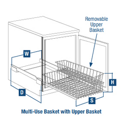 Undersink Basket with Removable Upper Basket for Kitchen or Vanity ...